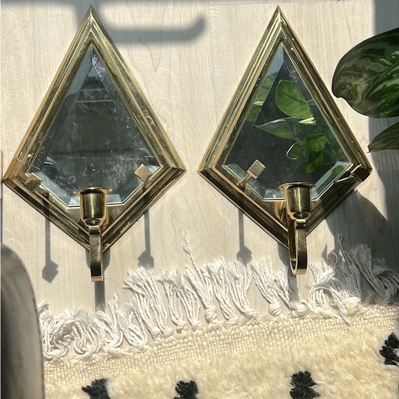 🪞 set of 2 wall chandeliers - chandeliers muraux - losange - miroirs - antique - Picture 2 of 4